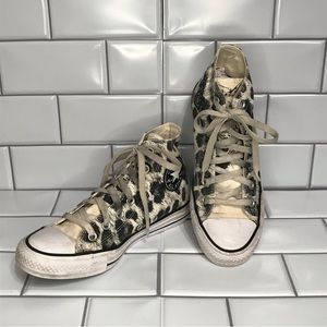 CONVERSE LEOPARD PRINT Size 7.5 High Top Sneakers; Preloved